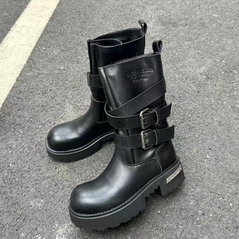 Martin Boots Women's New Belt Buckle Retro Locomotive Heightening Knight Boots Women