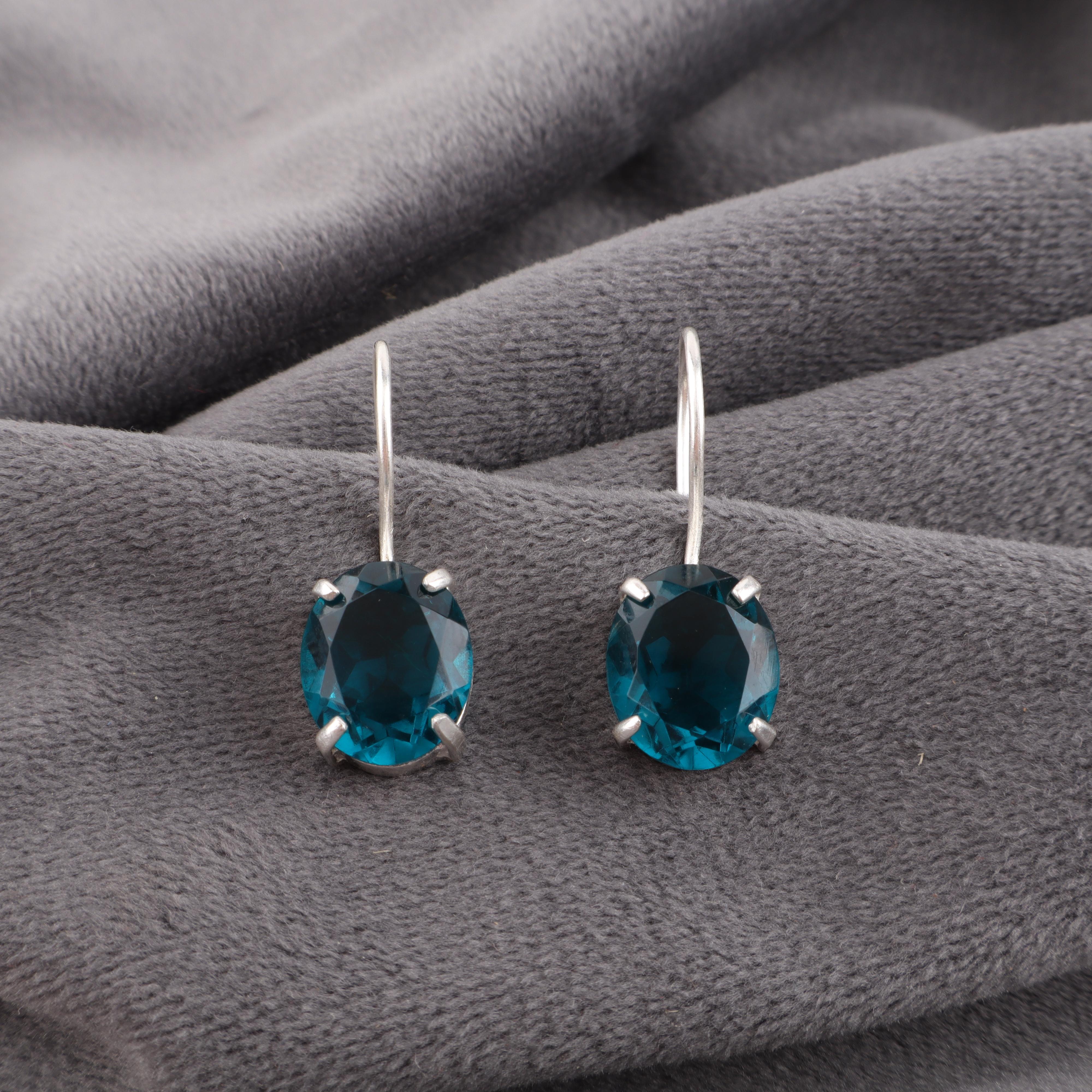 

Apatite Handmade Silver Jewelry, 925 Sterling Silver Earring, Handmade Beautiful Gemstone Jewelry, Apatite Earrings For Love 1.05 inches
