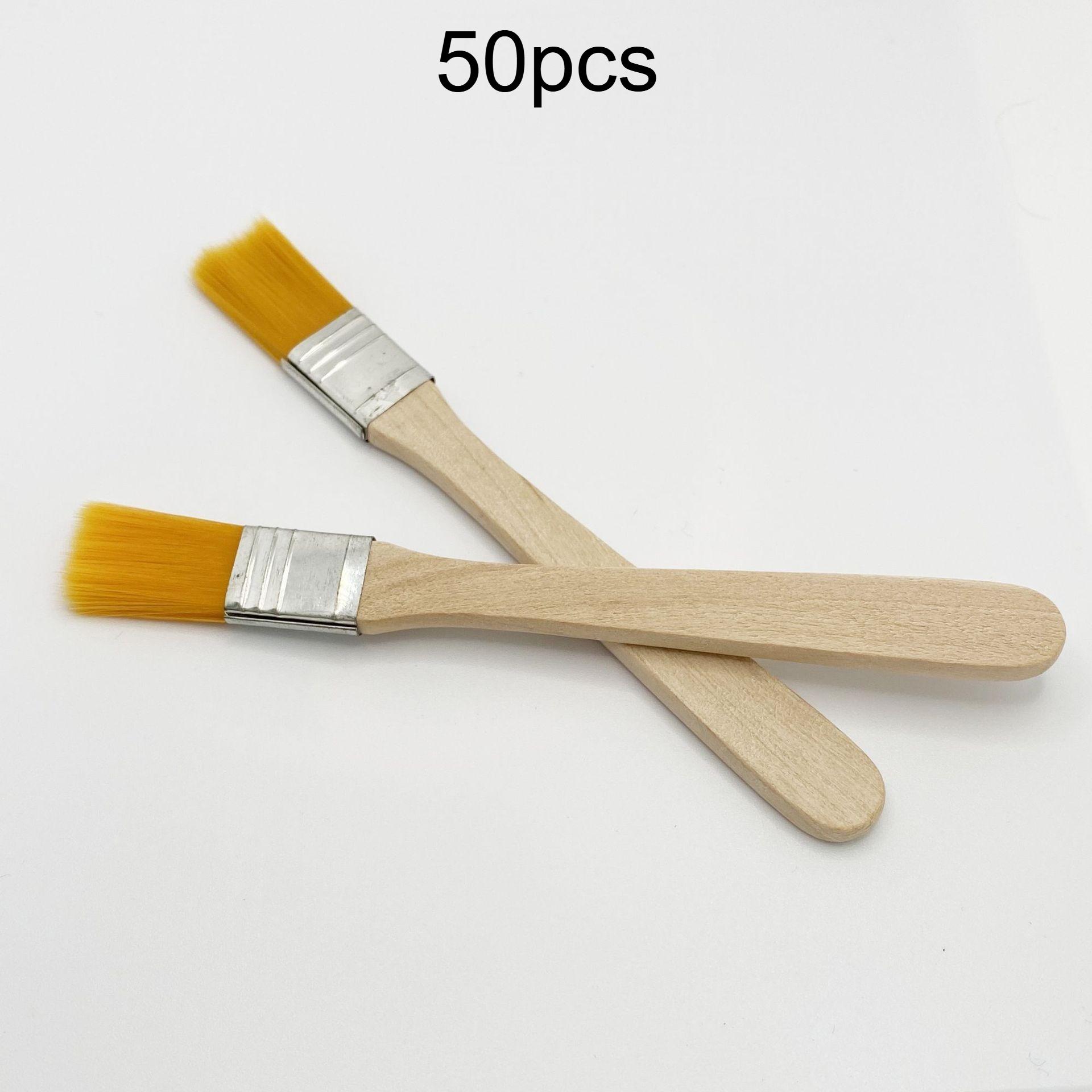 

50pcs Nylon Paint Brushes with Wooden Handles, 5-Inch, Yellow Bristles, Ideal for Wall, Door, Cabinet, Furniture, Fence Painting