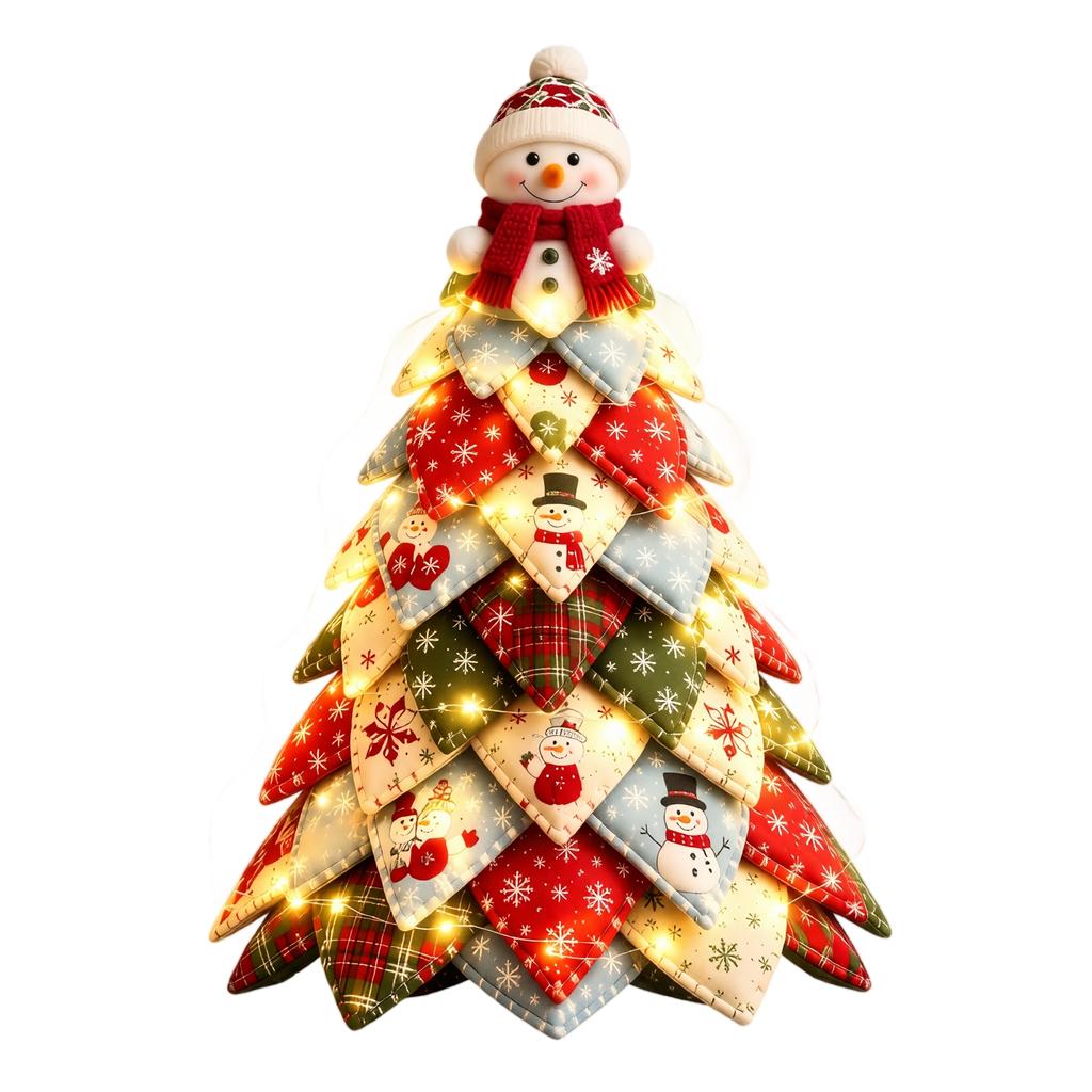 Decorative Patchwork Set with Lights for Holiday and Everyday Decor