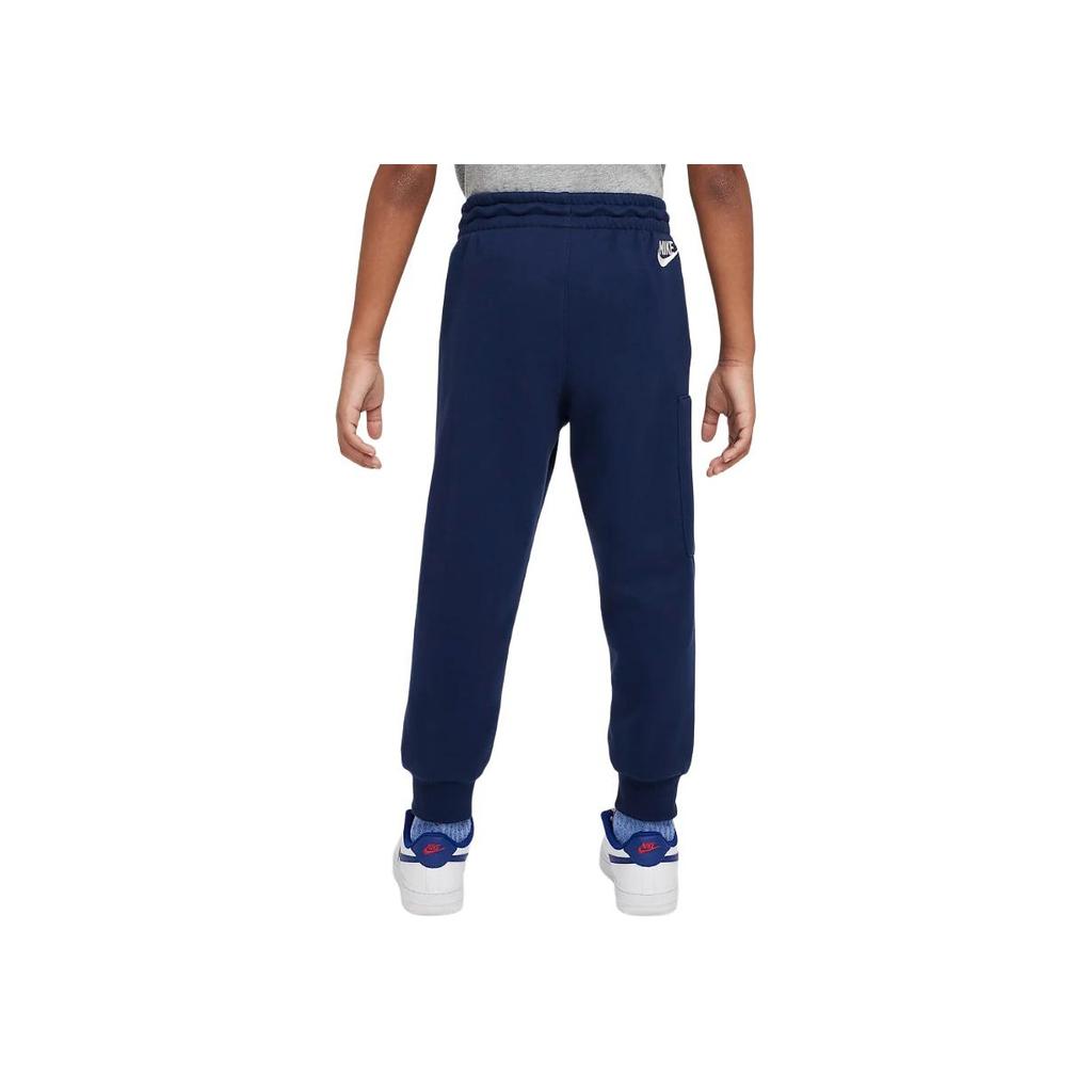 Nike Sportswear Powder Play Letter Versatile Fleece Mid-Length Pants Autumn Winter Kids Bottoms Dark-Navy HQ7945-410
