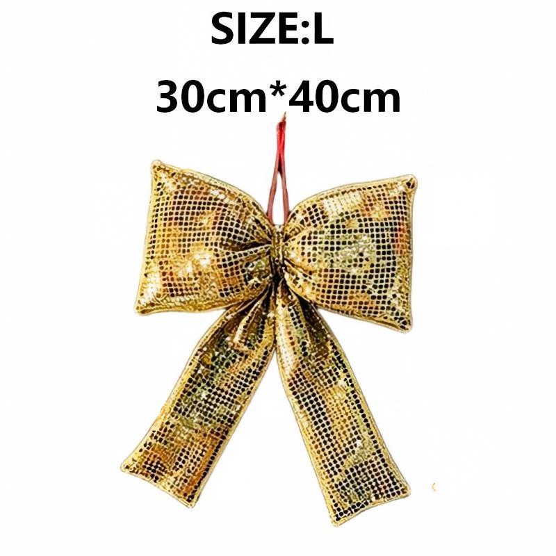 Hanging Christmas Sequin Bow Retro Exquisite Christmas Tree Ornament Sparkling Wreath Garland Bow Merry Christmas