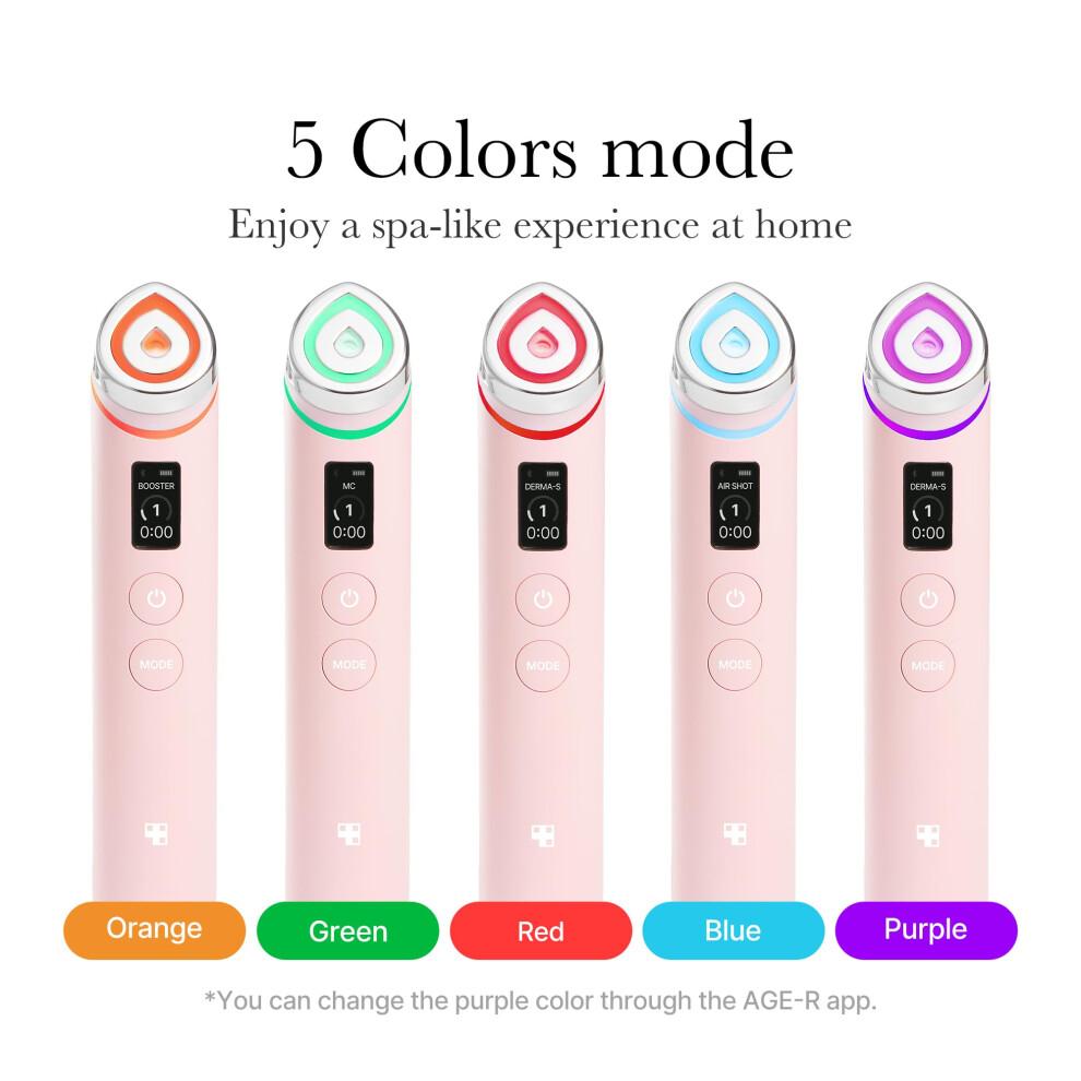 Medicube Age-R Booster Pro Růžový | 6v1 Skutečné Sklo Glow Beauty Masážní přístroj | Zrcadlo Pleti | Korejská Péče o Pleť
