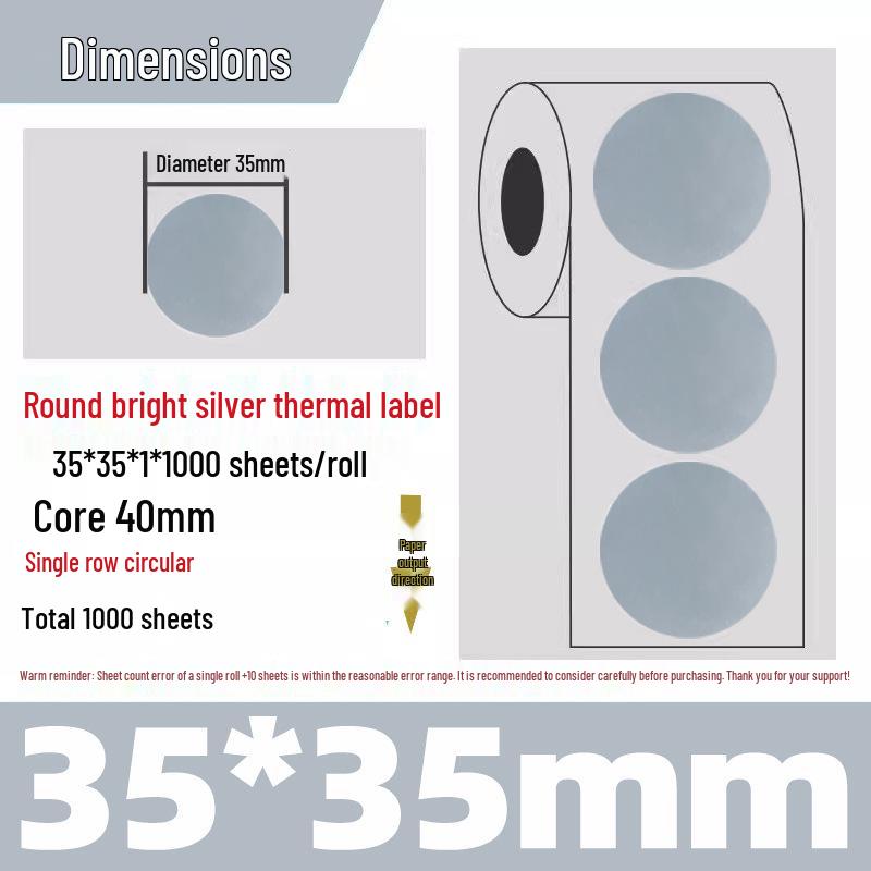 Silver Thermal Adhesive Printable Food Label