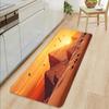 1pc 2D Flat Egypt Pyramids Camels Sunset Desert Landscape Flannel Door Mat Non Slip Travel Theme Rug ForEntrywayHome OfficeDecor