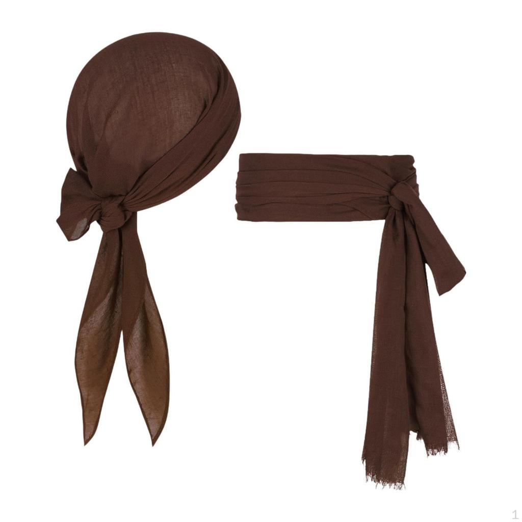 Halloween Pirate Costume Belt And Headwear for Men Women