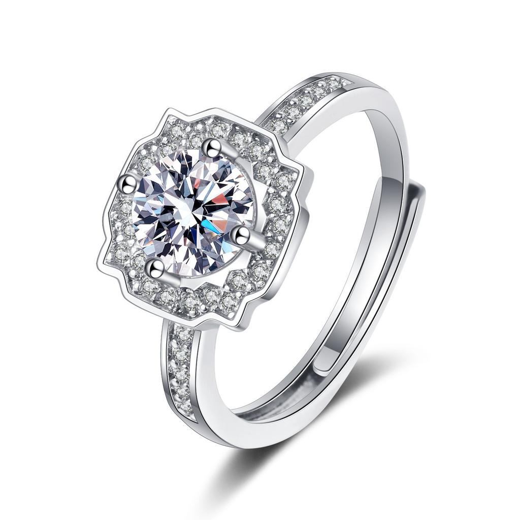925 Sterling Silver Fashion Light Luxury Petal Styling Zircon Necklace Earrings Ring Set Birthday Party Anniversary Gift