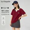 La Chapelle Women's College Style Color-Block Polo T-Shirt