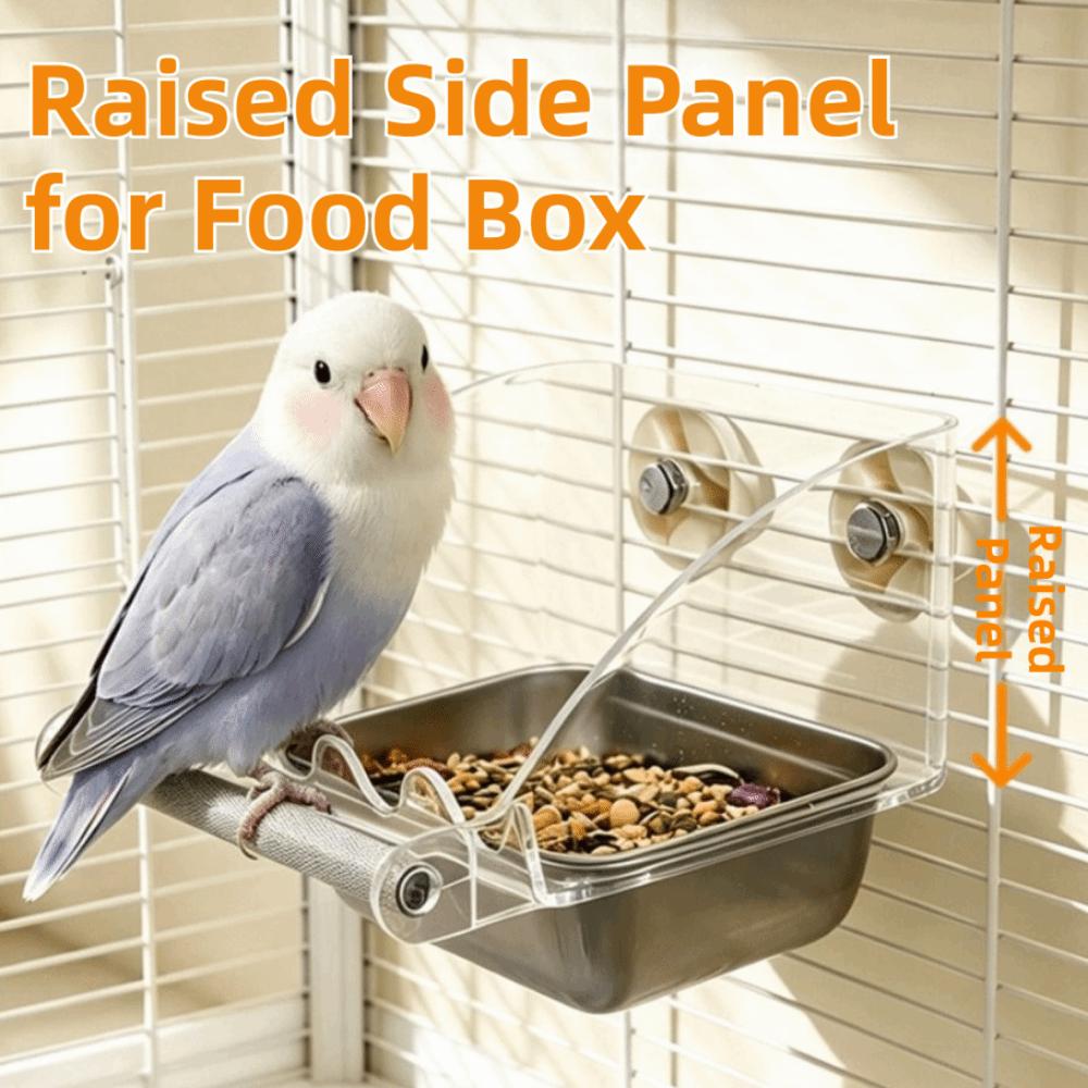 Cage Mounted Parrot Cage Feeder Roof Canopy Bird Food Container for Small Parrots