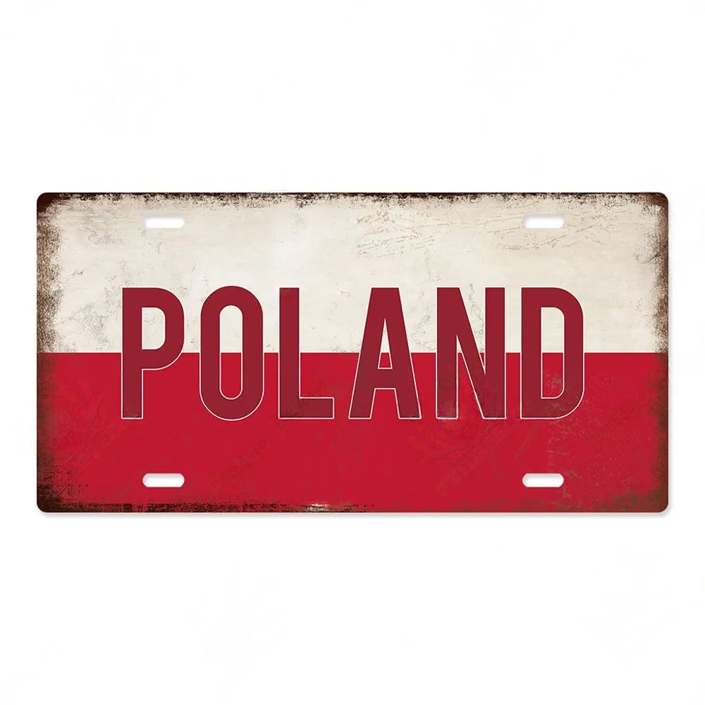 FJ Country National Flag Metal TinSigns Decor License Plate Plaque Metal Vintage Home Wall Decoration for Bar Pub Man Cave