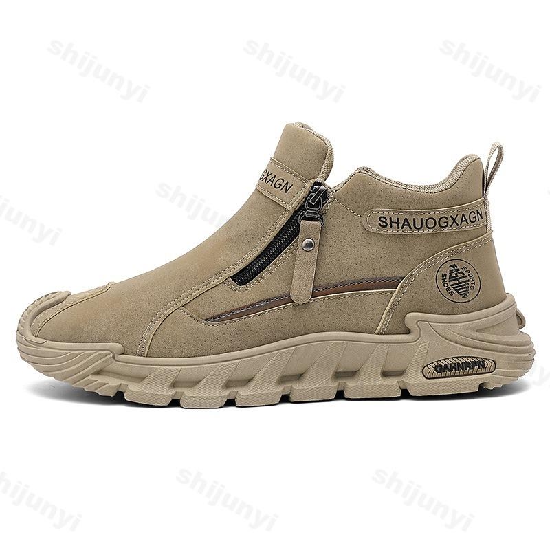 Fashion Autumn Men Casual Sports Shoes 2025 Comfortable Anti Slip High Top Outdoor Running Shoes Platform Fashion Short Boots Zapatillas