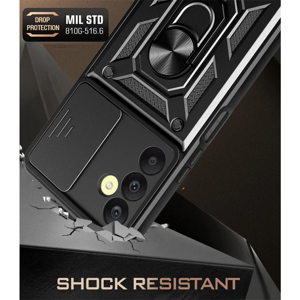 Stoßfeste Panzerhülle für Samsung Galaxy M35 A55 M55 M15 A15 A35 A05S A54 A25 A34 A24 A14 Ringhalter Schiebe-Objektivschutzabdeckung