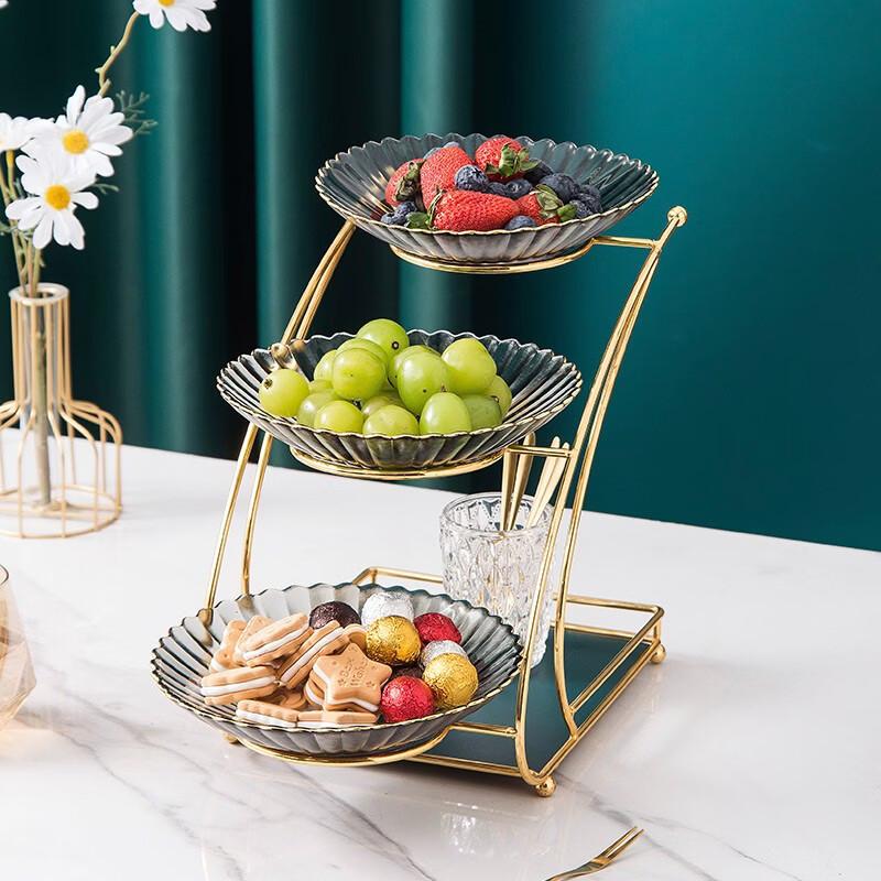 HUIHUADU 3-Tier Nordic Glass Serving Platter