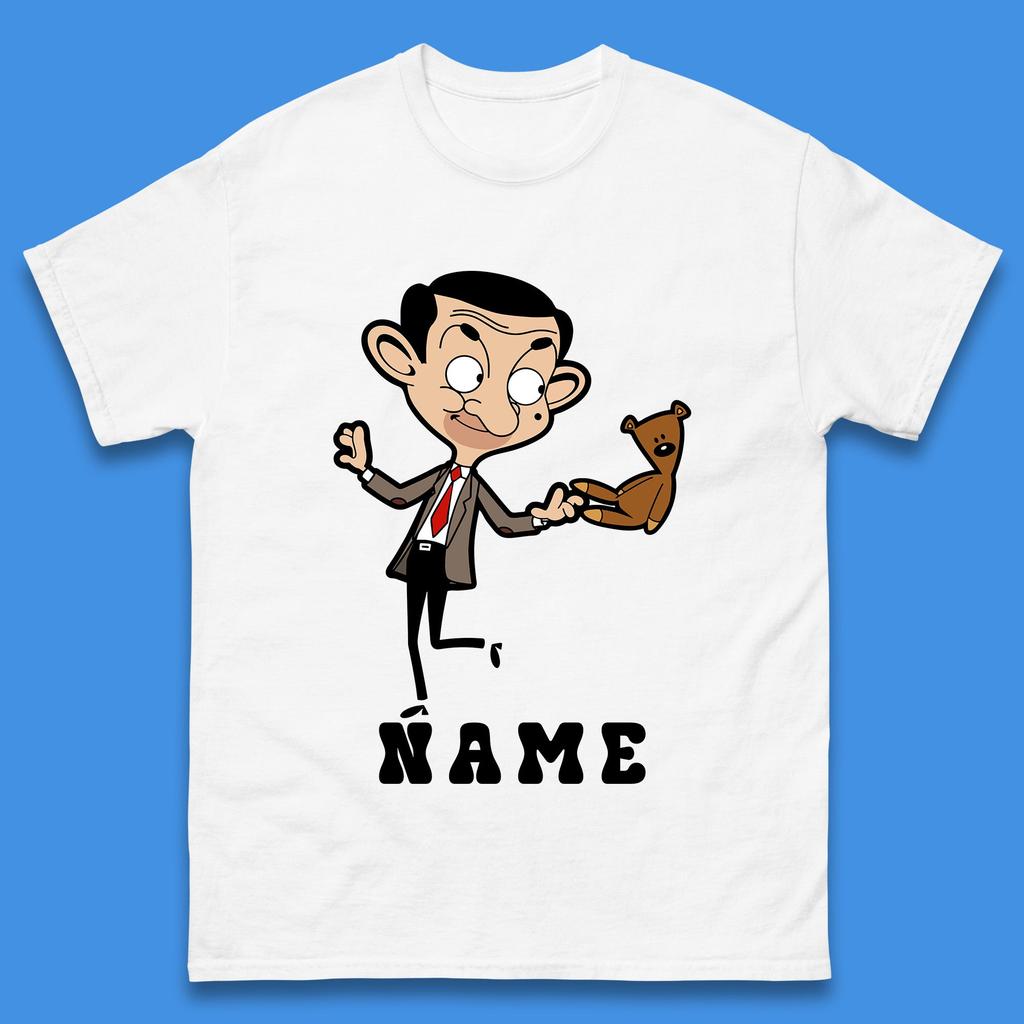 Mr Bean And Teddy Bear Your Name Comedy Cartoon Animated Series Mens Tee Top