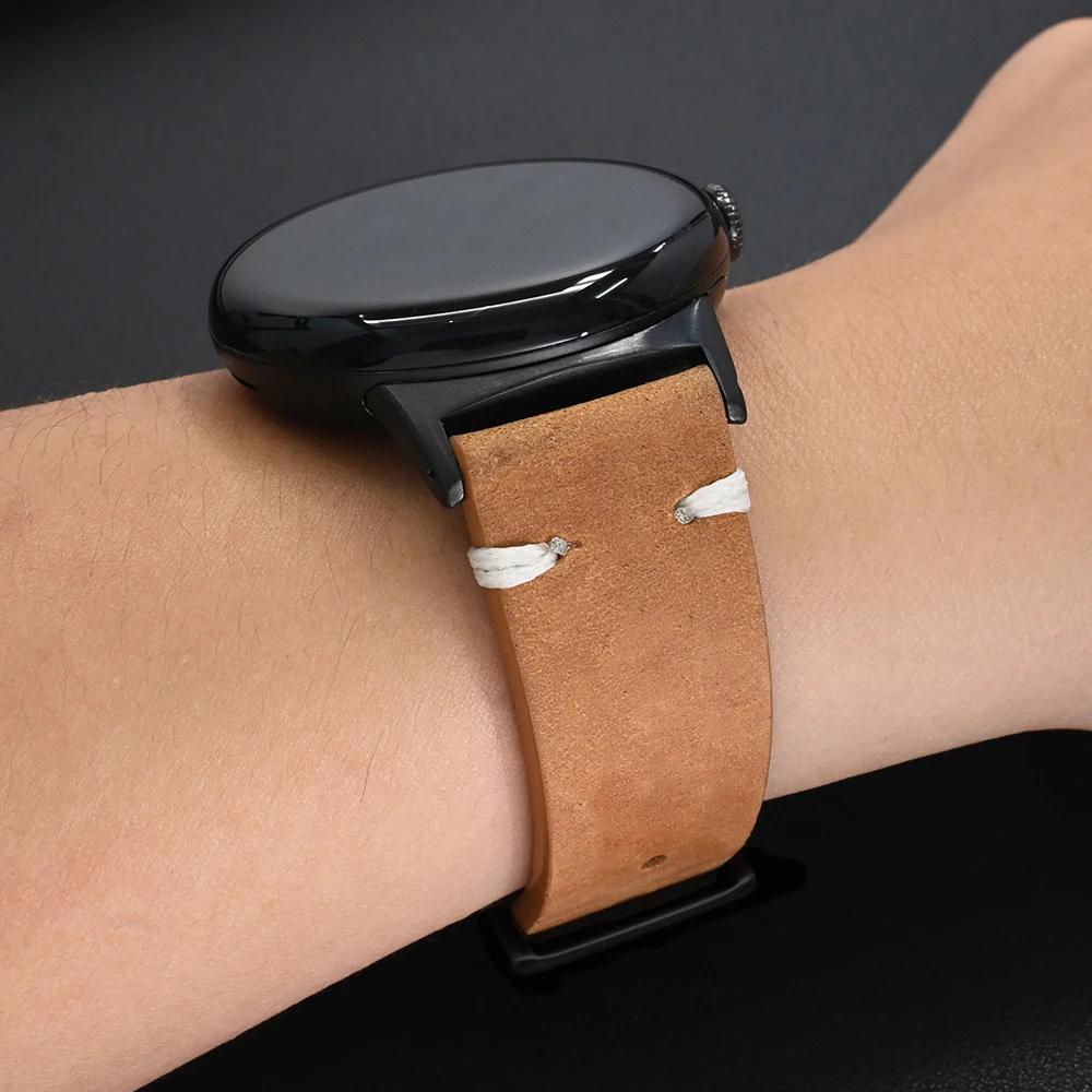 Leren Riem voor Google Pixel Watch 3 45mm Heren Polsband Vervangende Accessoires Band voor Google Pixel Watch 3 2 1 41mm Armband