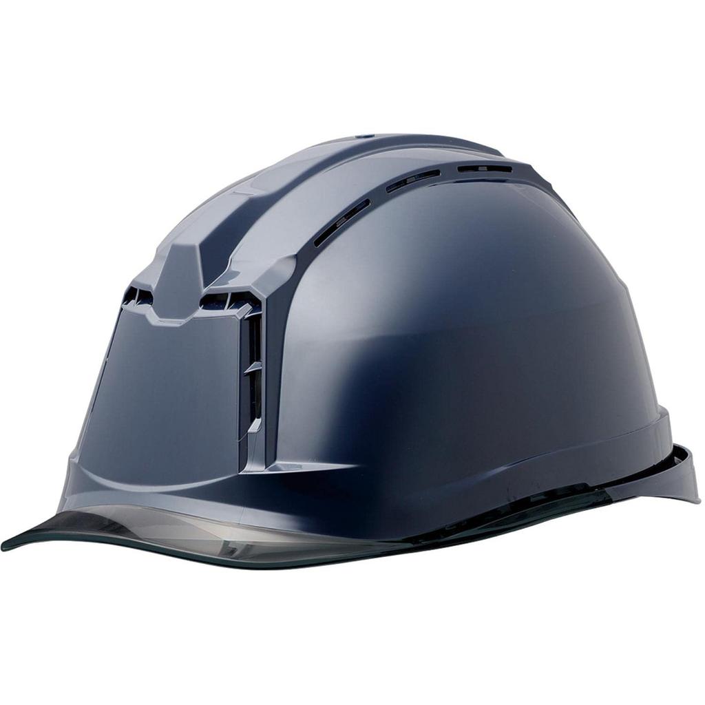 Hjelm for arbeids-PC laget med ventilasjonshull Klart visir SC19PCLV RA3 UP4 Vindstrøm [Midori Anzen] Navy/Smoke