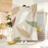 Fresh Leaf Repeat Throw Lightweight  Flannel Blanket Soft Skin-Friendly For Summer Cooling