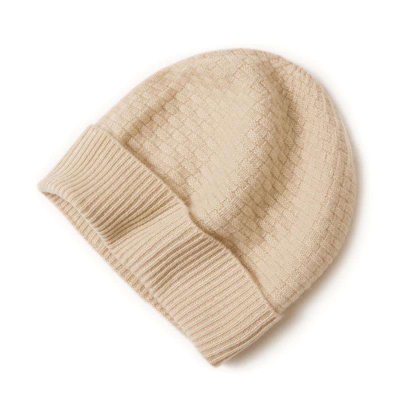 Unisex 100% Pure Cashmere Knitted Hat for Autumn and Winter - Classic, Versatile, and Warm