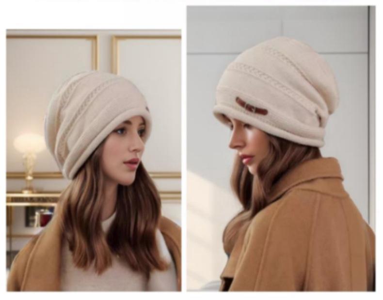 Women's Fashion: Versatile Slouchy Beanie for Big Head - Velvet & Thick Wool Knitted for Fall/Winter