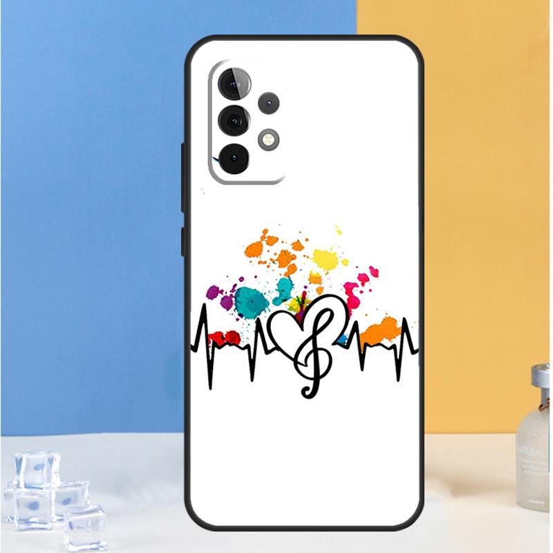 Music Notes Treble Clef For Samsung Galaxy A16 A26 A36 A56 A13 A33 A53 A05 A06 A54 A34 A14 A32 A52 A55 A35 A15 Case