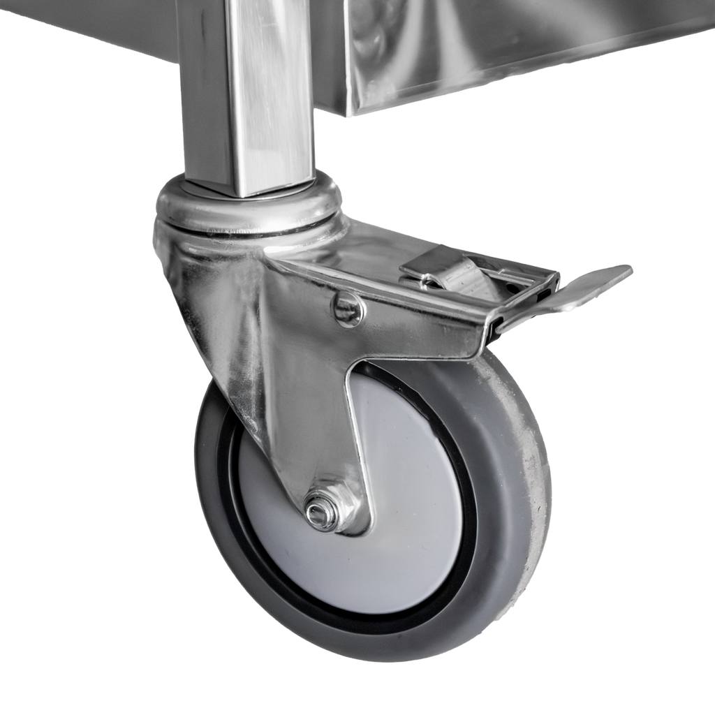 Stainless Steel 2-shelf Deep Mega-M Serving Trolley W-85 Cm D-45 Cm H-90 Cm N