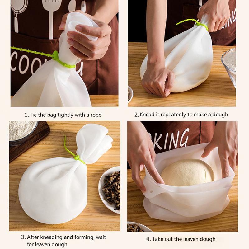 Silicone Kneading Magical Bag Dough Nonstick Flour Mixer Bag Reusable Cooking Pastry Tools for Bread Pastry Pizza Kitchen Tools