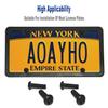 Aootf Anti Theft License Plate Screws- Black Bolts For Locking Car Tag, Frame And Cover, Mounting Hardware Kit For Front/Rear, M6 Stainless Steel