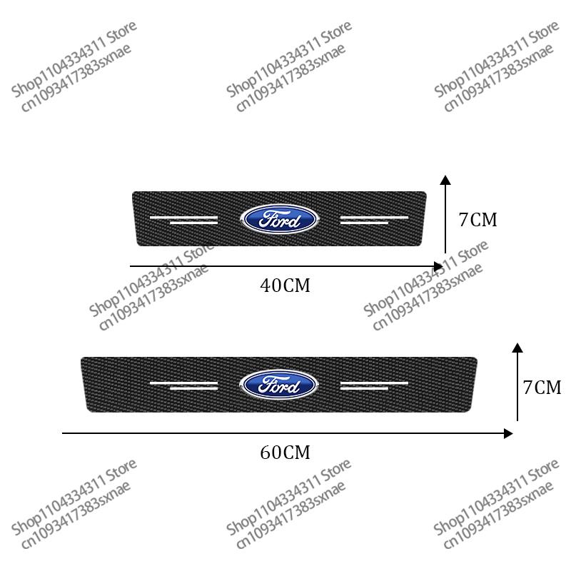 For Ford focus Fiesta EcoSport ESCORT Anti-scratch Accessories 4Pcs Carbon Fiber Car Door Sill Threshold Protector Logo Stickers