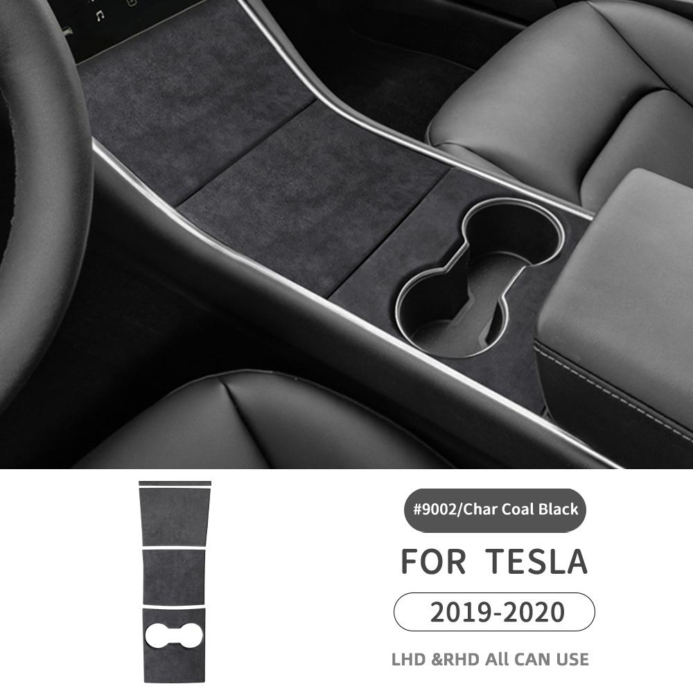 Italian Suede Center Console Organizer for Tesla Model 3 2017-2020 Interior Accessories Blcak(Regular Suede)