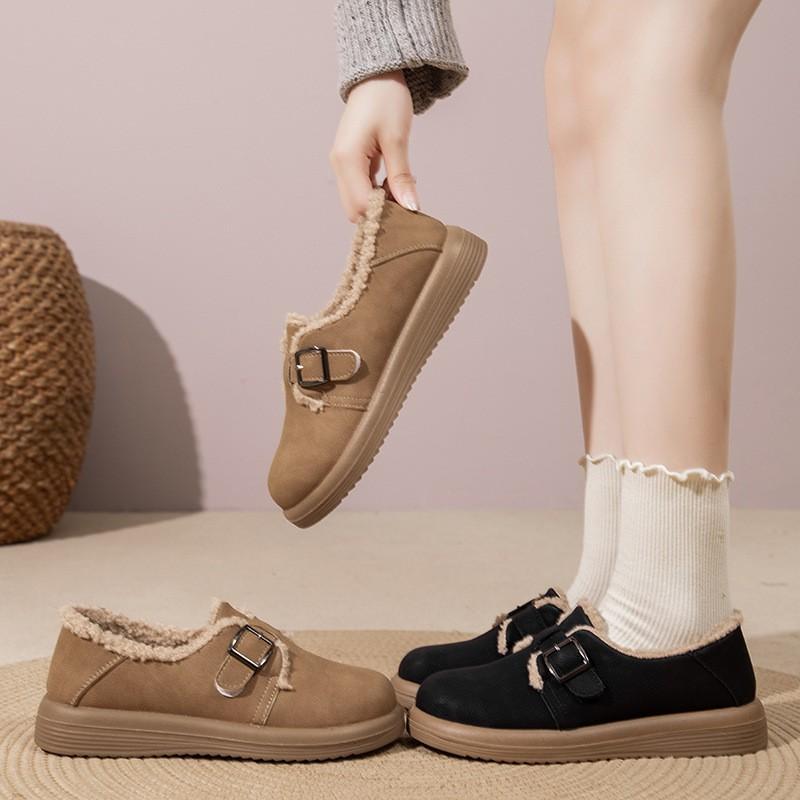 Autumn and Winter Footwear Plus Size Thick Soled Shoes Plus Velvet Warm Women's Shoes and Cotton Shoes