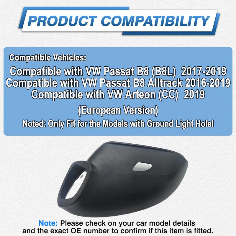 Car Left / Right Side Rearview Mirror Bottom Lower Holder Cover For VW Passat B8 (B8L) Alltrack 2017- Arteon (CC)