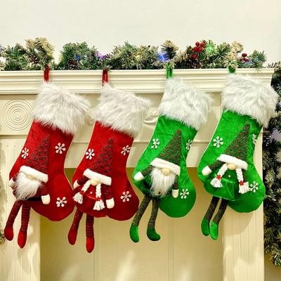 Christmas Stocking Snowflake Santa Claus Decor Non-Woven Fabrics Xmas Stocking Festive Embroidery Decoration