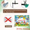Custom Text Kids Backdrop, Colorful Cartoon Back To School Party Background