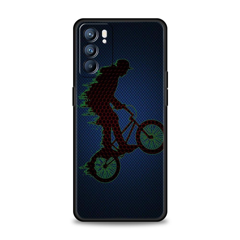 Mountain Bikes Cycling Phone Case For Oppo Find X5 A54 A53 A52 A9 2020 A15 A95 A16 A76 A74 A12 Reno7 SE Reno6 Pro Plus 5G Cover