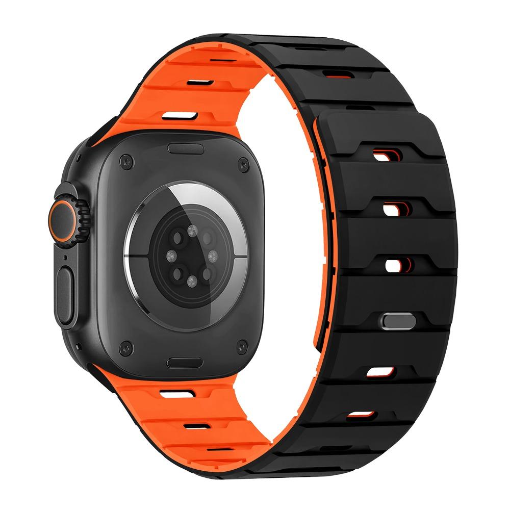 Magnetischer Schnallen-Silikonarmband für Apple Watch, Passend für Ultra 2/3, 49/46/45/38/42/40mm, Silikonarmband für iWatch Serie 11 / 10/ 9/8/7SE