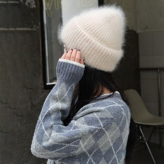 Wool Knit Hat Solid Color Seamless Winter Skull Cap Outdoor Sports Fishing Skiing Hiking Snowboarding Hat