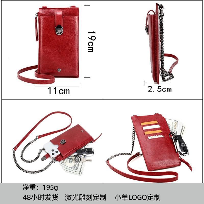 Womens Crossbody Bag Genuine Leather Top Grain Small Square Phone Keys Casual Daily Use