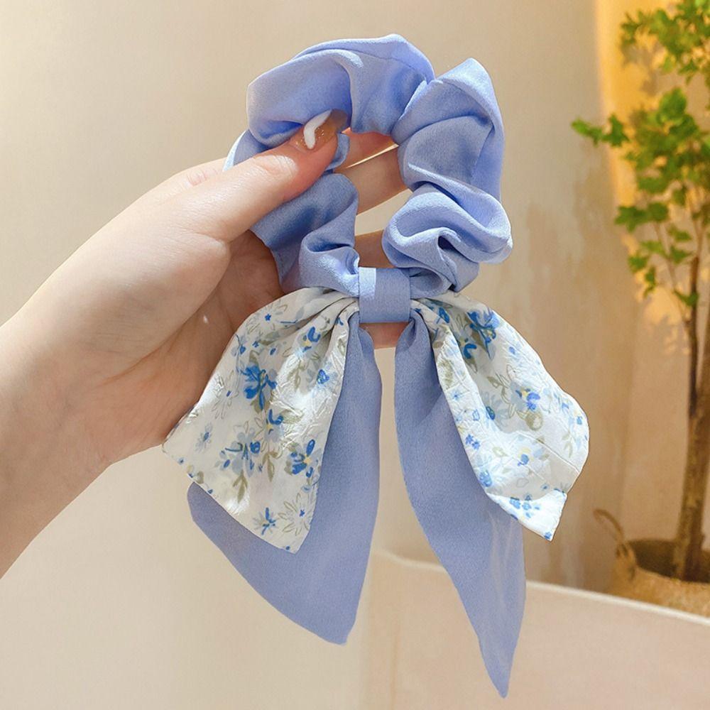 Ribbon Bow Printing Hair Rope Printing Hair Ribbon Sweet Intestine Hair Loop