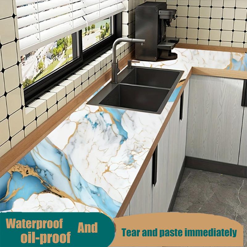 Modern Style Self-adhesive Wallpaper Decoration Moisture-proof and Waterproof Bathroom Cabinet Countertop Wall Stickers