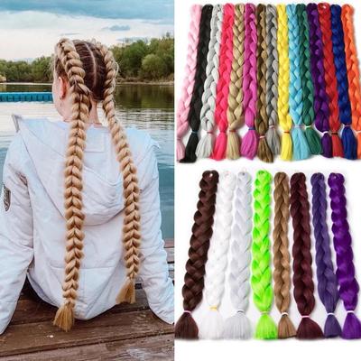 Extensii de păr pentru împletit Ombre Păr sintetic lung Afro Jumbo Crochet Expresie albastră