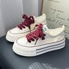 Platform canvas shoes autumn breathable new Hong Kong style retro board shoes versatile niche leisure high value commuting