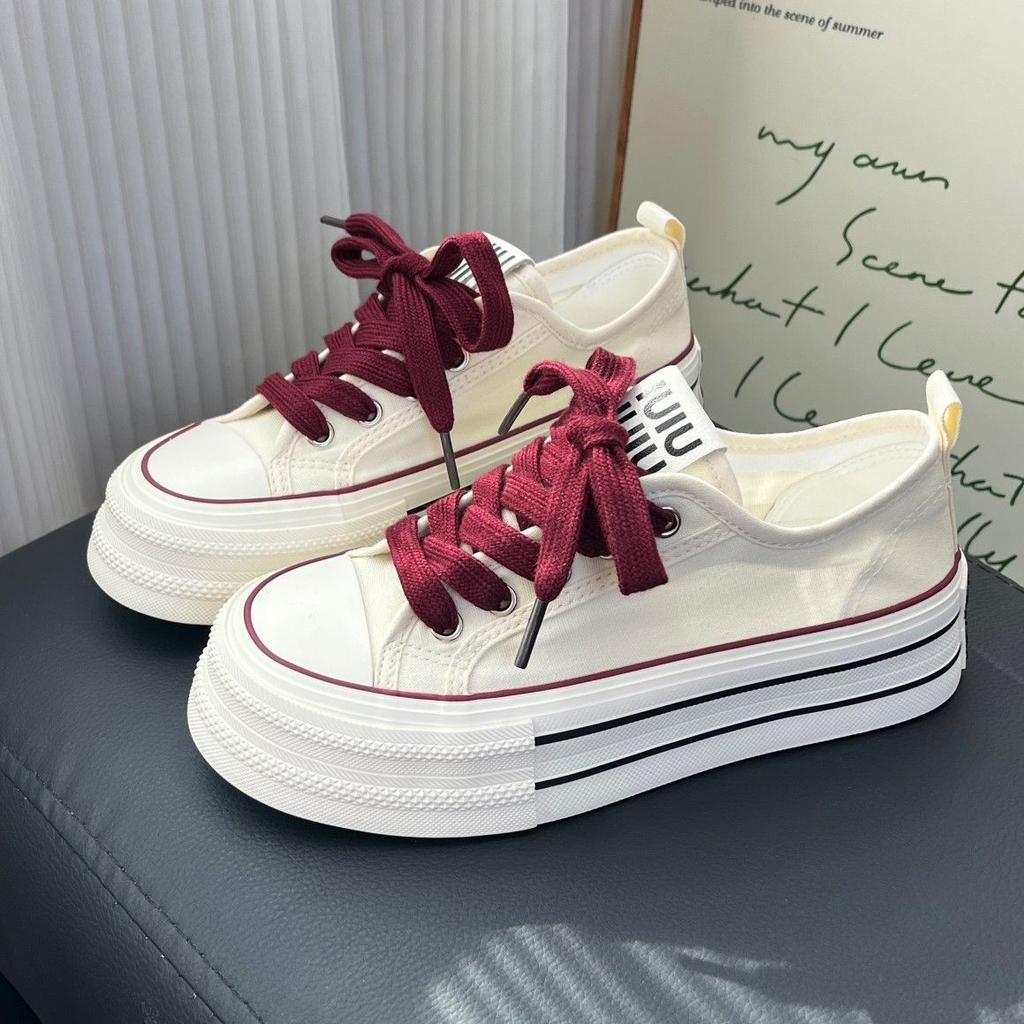 Platform canvas shoes autumn breathable new Hong Kong style retro board shoes versatile niche leisure high value commuting