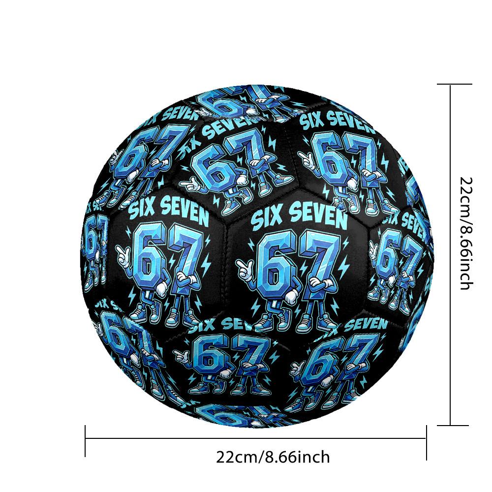 1pc Six Seven Energy Theme Soccer Ball Football, Size 5, Lightweight PVC, Outdoor Training Soccer Ball,Gift C6551