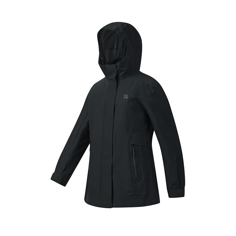FILA Explorer Fashion Classic Casual Outdoor Warm Two-Piece Hooded Down Jacket Women outerwear Deep-Black A61W547901FBK