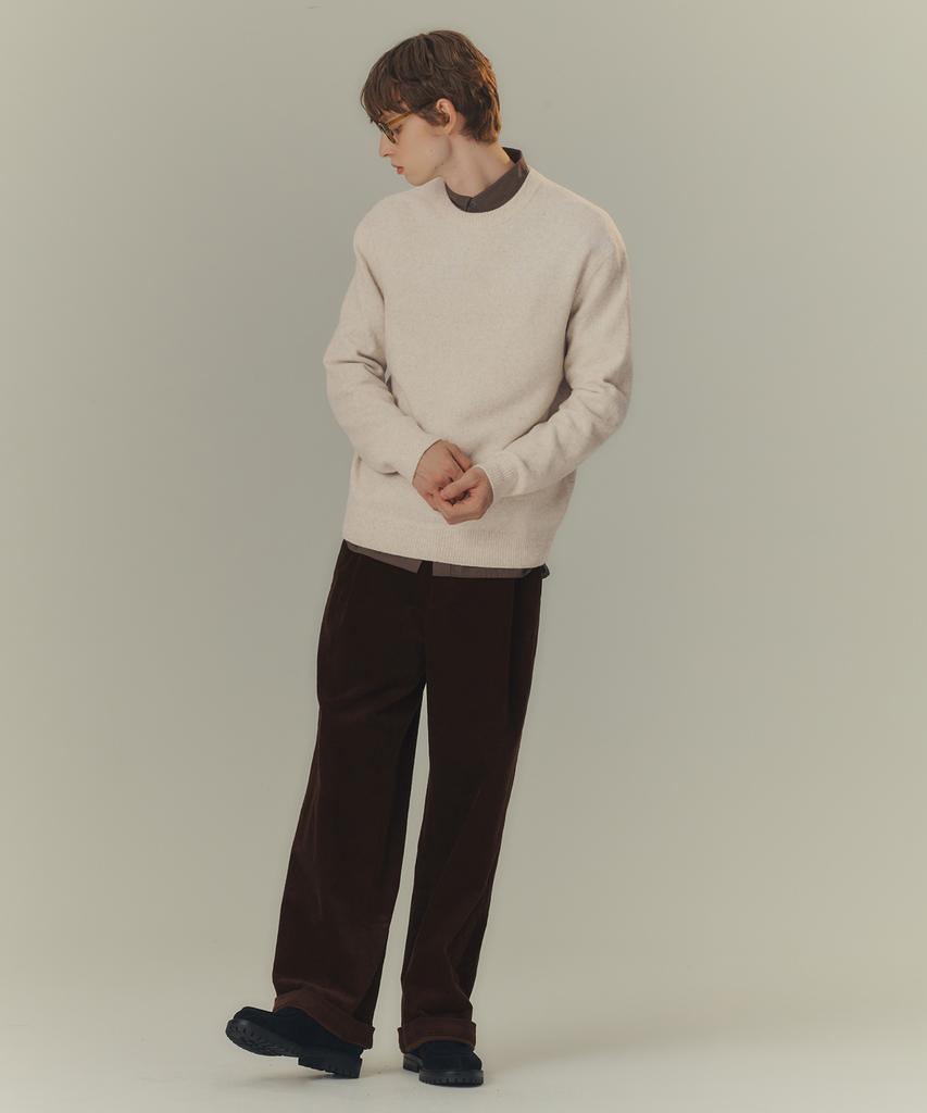 MINDBRIDGE Wide Single-Pleat Corduroy Elastic Pants - 2 Colors