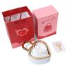 Decorative Heart Shaped Jewelry Gift Box with Key for Ring Presentation, Jewelry Storage, Vanity Display and Proposal Use