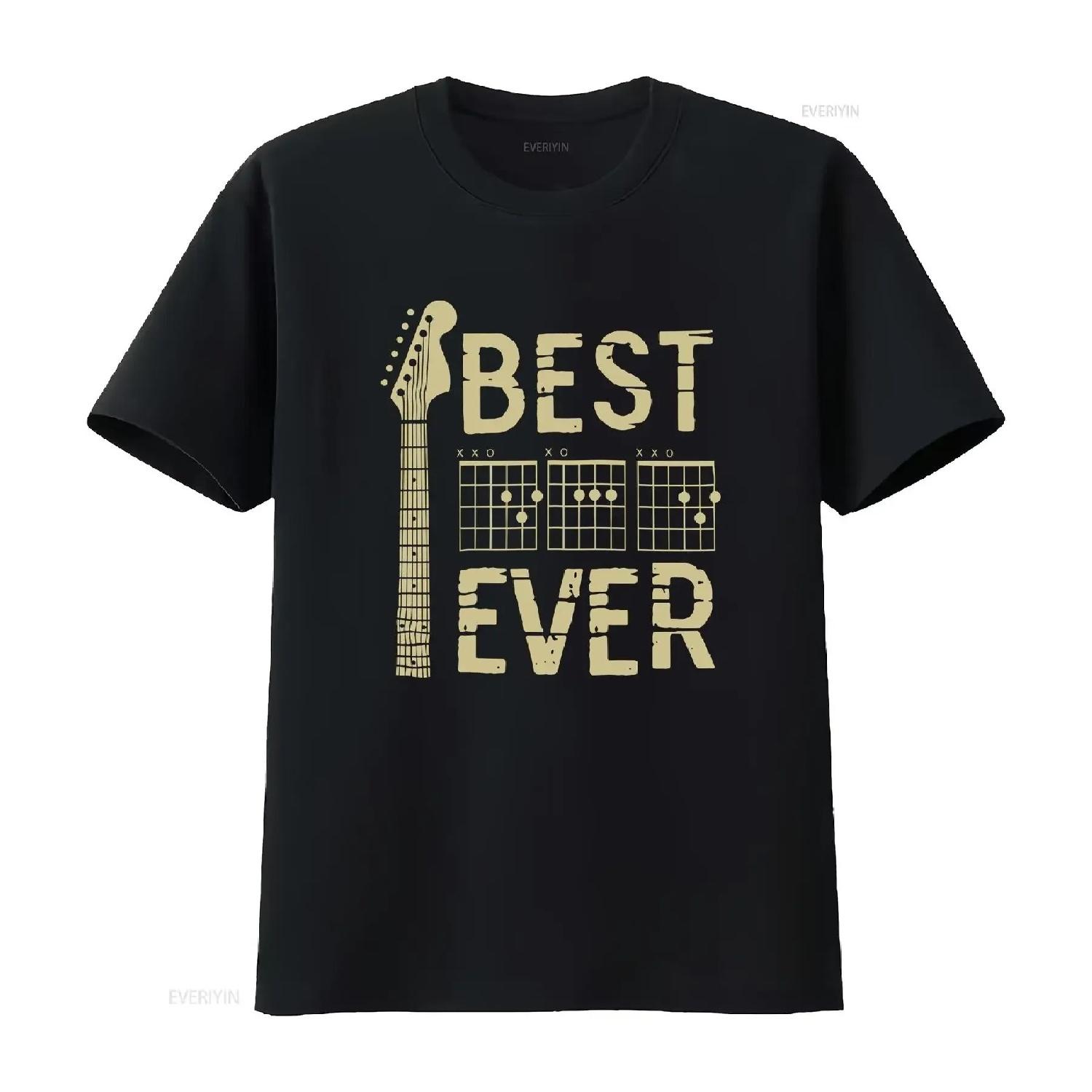 

Best Dad Ever in Chords Tab Guitar T Shirt Fathers Day Idea Guitarist vintage Washed Breathable Slightly Casual Soft streetwear S чёрный
