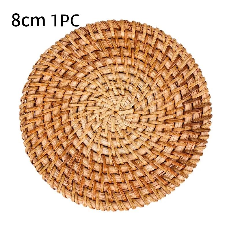 

Handmade Rattan Table Mat Creative Placemat Heat Insulating Non-Slip Coaster for Dining Table Bowl Plate