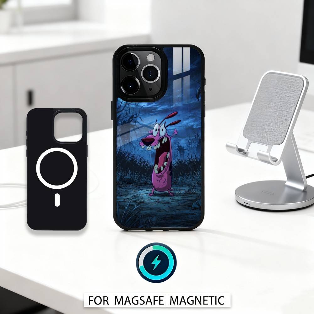 Courage The C-CowardlyS Dog Phone Case For iPhone 17,16,15,14,13,12,Pro,Max For Magsafe Magnetic Wireless Charging