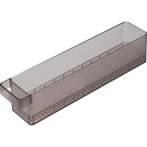 Yamazaki Tower Refrigerator Storage Case, Small, with Dividers, Black, W37.5 x D7.5 x H8.2cm, 1476, for Refrigerator Storage